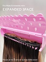 Support et organisateur pour extensions capillaires, support de perruque, clips adhésifs, ruban adhésif - Matériau ABS rose, robuste pour le tressage, le coiffage et les voyages