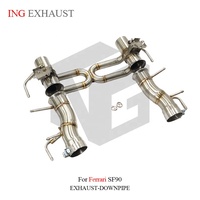 Knalpot Valvetronic Baja Tahan Karat ING untuk Ferrari SF90 Pemasangan Langsung (Bolt-On) Kompak Performa Tinggi Suku Cadang Tuning Coupe Grosir