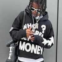 Vêtements d'hiver, fabrication sur mesure, style vintage streetwear, logo personnalisé, sweat à capuche long pour homme, patchwork, 100% coton