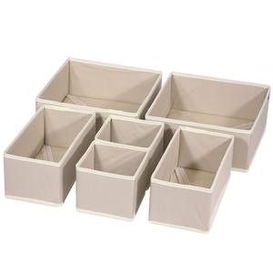 Clothing Organizer Foldable Storage Box Set For <b>Drawer</b> Underwear Solid Color Rectangle Non Woven Fabric - Product Image 3