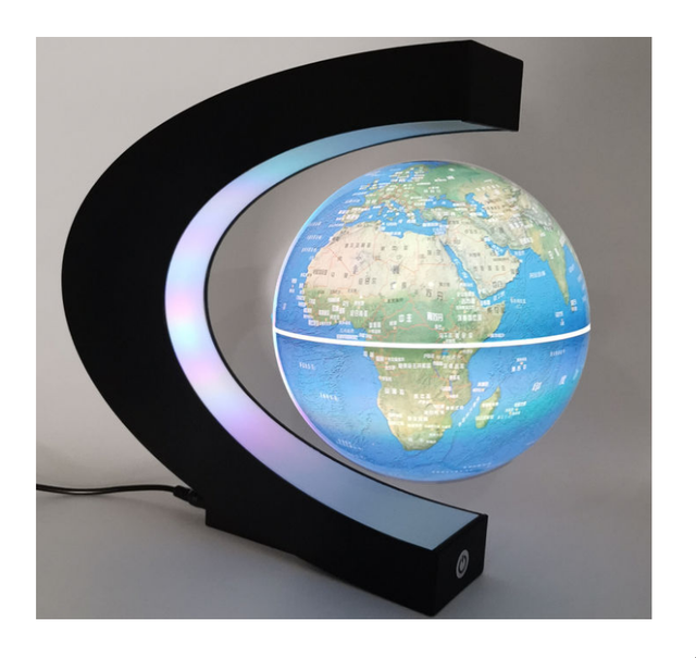 World Lamp Levitating  Ball Levitation Globe with Self Rotation Magnetic Floating Display Floating Globe