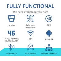 Biyometrik Bluetooth NFC POS Ödeme Android Mobil Terminali Perakende Restoran Otel Yönetimi için Avuç İçi Damar Tarayıcısı