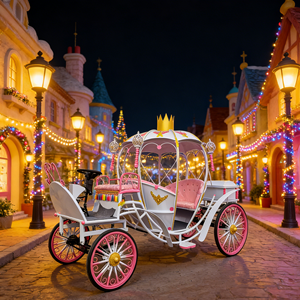Carruaje de Cenicienta con diseño de calabaza en venta, carruaje victoriano de cuatro ruedas de goma para caballos, carruaje de conducción. - Product Image 1