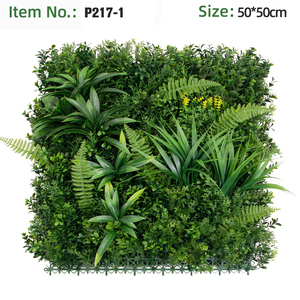Panneaux de haie murale en herbe artificielle verte 50x50cm, vente en gros d'usine, pour aménagement paysager et terrasses, projets commerciaux sur mesure - Product Image 2