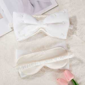 Masque de sommeil en soie Mulberry doux, lisse, confortable et protecteur avec nœud papillon - Product Image 4