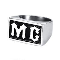 Vente en gros MC Bague pour homme Bijoux en acier inoxydable Bague de motard pour homme