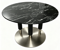 Ensemble de sièges de restaurant modernes, table à manger en marbre doré, chaise, canapé