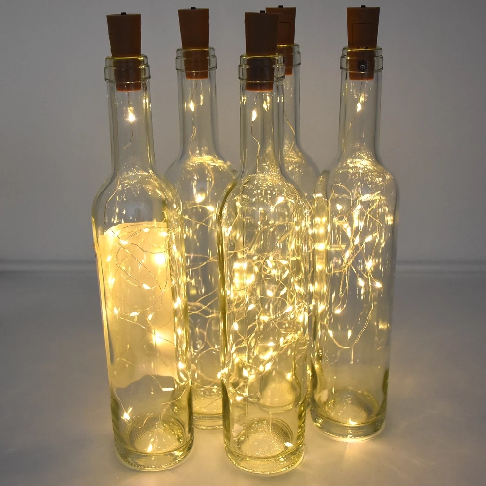 New Wine Bottle Cork String Lights Party Wedding Christmas Halloween Decoration Bottle LED Fairy Lights