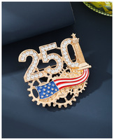 Broche plaquée alliage 2026 pour le 250e anniversaire des États-Unis, épinglette patriotique drapeau américain, cadeau de bijoux pour la fête du 4 juillet, Jour de l'Indépendance