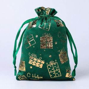 Bolsas de Regalo con Cordón y Diseño Navideño Brillante, Bolsas Festivas para Empacar Regalos de Fiesta - Product Image 2
