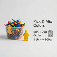 Accessoires de figurines MOC en gros - Pièces de blocs de construction avec impression de logo personnalisé - Kit de scènes de vie assorties à choisir et à mélanger 100g