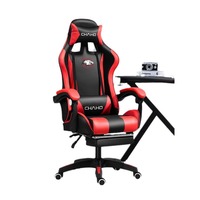 Chaise de jeu pour ordinateur, luxe, grande taille, ergonomique, rembourrée en éponge, avec revêtement en cuir, base en acier, accoudoirs pour le bureau et l'usage quotidien