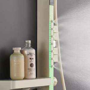 Juego de ducha Tiktok de latón con almacenamiento, sistema de ducha multifunción para baño, juego de ducha grande con efecto cascada y lluvia - Product Image 2