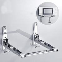 Étagère de rangement murale pour cuisine avec supports rétractables, étagère à four épaissie, étagère à micro-ondes en acier inoxydable