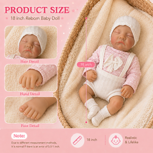 BAkwbwBY Muñeca Reborn 18 Pulgadas Cuerpo Vinilo Despierta Ojos Grandes Realista EN71 CPC Certificada OEM Fábrica Mayorista - Product Image 6