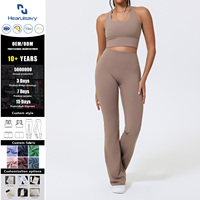 Nouvel Arrivage Ensemble de Yoga Grande Taille pour Femme : Débardeur et Pantalon Évasé à Compression et Soutien Élevé, Ultra Doux pour Yoga et Pilates