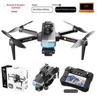 KAITWO Drone Télécommandé HD à Longue Autonomie avec GPS, Évitement d'Obstacles sur Trois Axes, Double Caméra, Image à 1 km