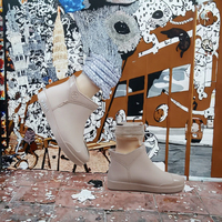 Bottes de pluie pour femmes tendance, tube bas, couleur unie, PVC, chaussures à nœud pour femmes, été, hiver, automne, caoutchouc pour l'exportation, commerce extérieur