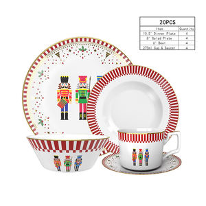 Wholesale Luxury Modern Bone China Dinnerware <b>Set</b> with Nutcracker Design Christmas <b>Dinners</b> Plates - Product Image 5