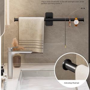 Toallero de Baño de un Solo Brazo, Colgante, Sin Perforaciones, Estilo Moderno y Lujoso, Multifuncional, de Hierro, para Hotel - Product Image 3
