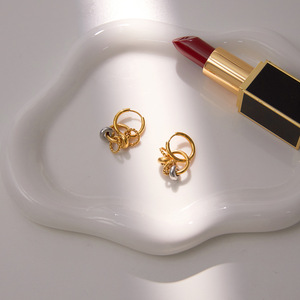 Pendientes Colgantes con Múltiples Anillos Geométricos de Acero Inoxidable, Joyería de Moda - Product Image 4