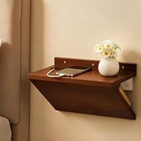 Table de chevet murale flottante en bois, étagère suspendue en forme de V, table d'appoint gain de place pour chambre à coucher et salon