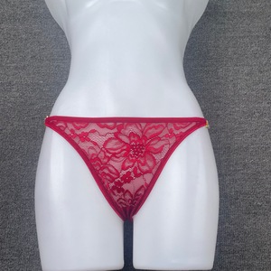 Braguitas de bikini de encaje floral para mujer, con hebilla lateral ajustable, suaves, transpirables, elásticas, transparentes, lencería sexy, <span class=keywords><strong>ropa</strong></span> <span class=keywords><strong>interior</strong></span>, venta al por mayor OEM - Product Image 3