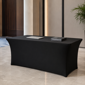 Wholesale Custom Color Brsnd Logo Rectangular Spandex Table Cover for Dining Set Waterproof <b>Roll</b> Table Cloth for Folding Table - Product Image 1