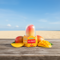 Glace à la crème en forme de mangue 3D à base de plantes 75g Prête à consommer Durée de conservation de 12 mois Halal Vente en gros