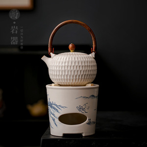 กาน้ำชาเซรามิกสีขาวสไตล์เรโทร พร้อมตัวกรอง ทนความร้อน ใช้ชงชาได้ - Product Image 3