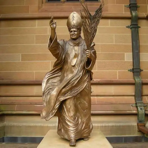 Escultura personalizada de tamaño real, estatua del Papa <span class=keywords><strong>John</strong></span> <span class=keywords><strong>Paul</strong></span> <span class=keywords><strong>II</strong></span>, Pontiff de bronce - Product Image 2