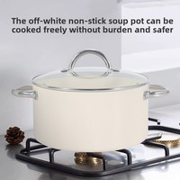 Ensemble de marmites à soupe en céramique de luxe grande capacité, antiadhésif, en métal pour un usage domestique, compatible avec les cuisinières à induction et au gaz