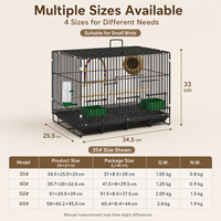 Cage d'élevage personnalisée en gros, pliable, portable, de luxe, avec espacement de 1 cm, grande cage à oiseaux en fil de fer métallique pour l'élevage des perroquets