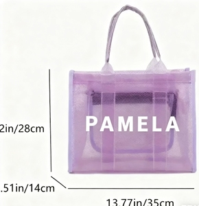 カスタムロゴ高級トートバッグ防水PVC 3次元透明リサイクル再利用可能ビーチアクセス - Product Image 2