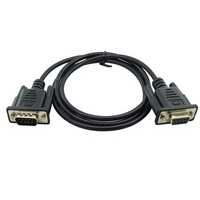 Kabel Serial RS232 DB9P Kustom dengan Panjang Sesuai Pesanan, Male ke Female, Pin Berlapis Emas Penuh untuk Peralatan Kontrol Industri