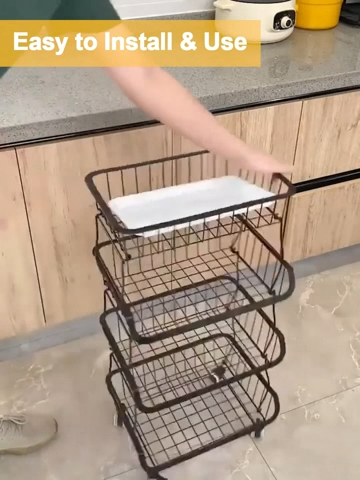 Carrello Da Cucina Salvaspazio Carrello Portaoggetti In Filo Metallico A 5 Ripiani Su Ruote Per Cucina Carrello Cucina Con Cassetti - 8