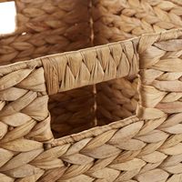 Paniers de rangement pliables carrés en jacinthe d'eau écologiques avec cadre en fer pour vêtements et chaussures, maison, cuisine, jardin