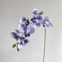 Vente en gros de mini-orchidées Phalaenopsis à 8 têtes, fleurs artificielles en soie artificielle pour la décoration de mariage