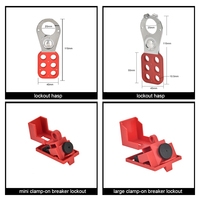 Kit de prévention des risques électriques Premium et Durable, Modèle EP-8773F Jaune, avec cadenas à clé, verrou de sécurité pour disjoncteur et dispositif de verrouillage