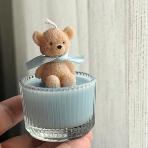 LANJO Little Bear Scented <b>Candle</b> Wedding Favor & <b>Gift</b> Home Decor Desktop Ornament <b>Candle</b> Glass jar with Bear Design - Product Image 4