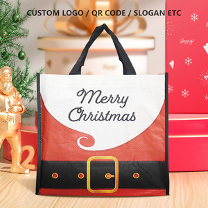 Custom Printed Logo Design Recycled Grocery <strong>Large</strong> <strong>Christmas</strong> <strong>Gift</strong> Laminated PP Polypropylene Woven Shopping Tote <strong>Bags</strong> Bulk - Product Image 2