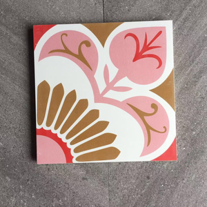 Azulejos de Cerámica Florales Nórdicos Rosas de 300x300 mm, Antideslizantes, Esmaltados, para Paredes y Pisos de Cocina, Baño, Balcón, Jardín de Infancia - Product Image 2
