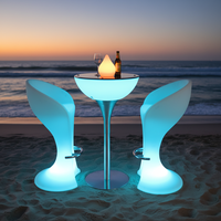 Table de cocktail réglable en métal à haute LED pour la maison Villa Bar Restaurant Café KTV Cave à vin Événement-Mobilier polyvalent