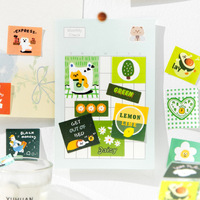 Kawaii Square Washi Tape Roll Pita Stiker Dekoratif Pola Kotak Buah Hewan Kartun Lucu untuk Jurnal Scrapbook