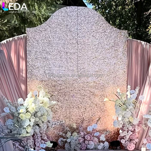 LEDA high quality Wedding Ideas Wave Curved Wedding <b>Backdrop</b> <b>Stand</b> Metal Arch Fabric Cover for Outdoor Club Wedding - Product Image 3