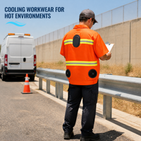 Nouveau Gilet de Refroidissement Semi-conducteur à Puce Peltier, Bandes Réfléchissantes, Ventilateurs Détachables, Garantie 1 An pour Soudure, Utilisation Extérieure et en Garage