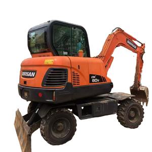 Excavadora de segunda mano Doosan DX60W, excavadora de ruedas hidráulica de segunda mano original DH55 DX140W, 6 toneladas, en buen estado, en buenas condiciones - Product Image 1
