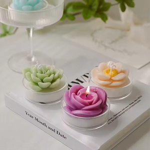 Soy Wax Luxurious Birthday Wedding Christmas Scented Aromatherapy Home Decorative New Flower Glass Jar <b>Candles</b> - Product Image 2