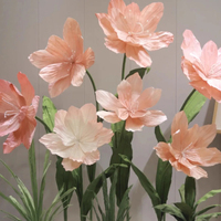 EG-WD26 fait à la main personnalisé organza soie papier géant fleur artificielle bébé rose géant crêpe papier fleurs pour vitrine