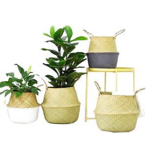 Wholesale Seagrass Belly Storage <b>Basket</b> Woven Seagrass <b>Pot</b> for <b>Plants</b> for <b>Plant</b> Care and Organization - Product Image 1